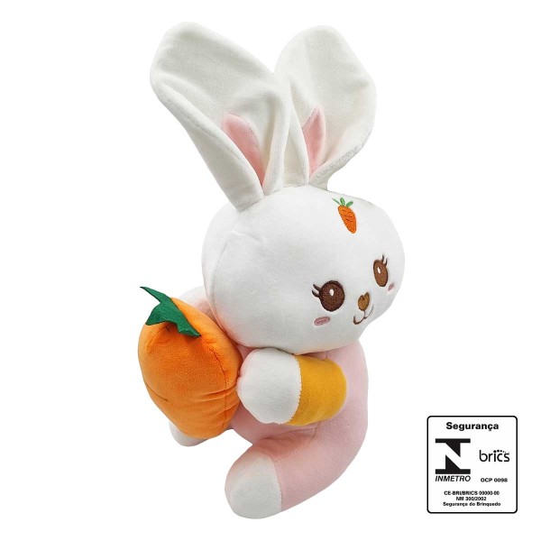 Encontraproduto.com.br - Coelho da Páscoa Pelúcia 25cm em Poliéster Fizzy
