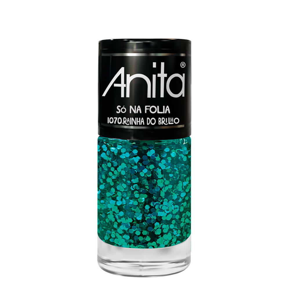 Esmalte Glitter Só Na Folia Rainha Do Brilho Anita 10ml