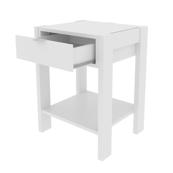 Encontraproduto.com.br - Mesa de Cabeceira 1 Gaveta Tecnomobili Branco