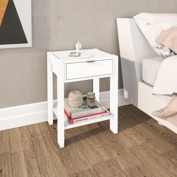 Encontraproduto.com.br - Mesa de Cabeceira 1 Gaveta Tecnomobili Branco