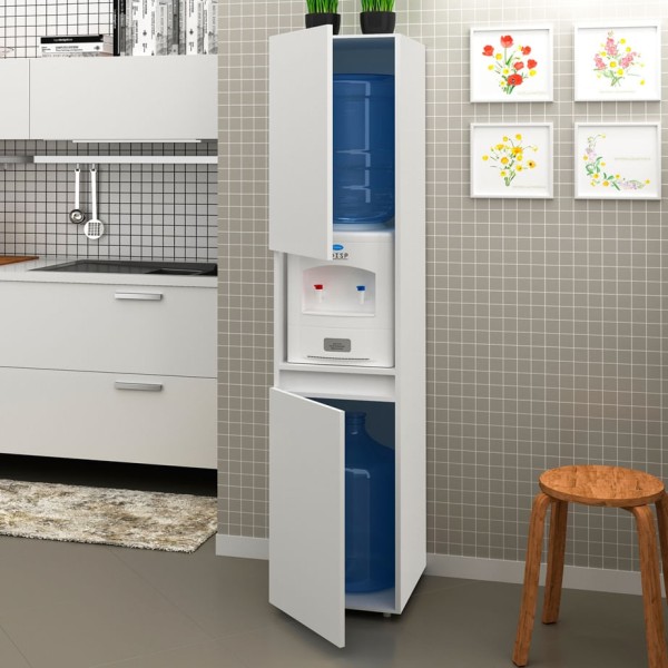 Encontraproduto.com.br - Balcão Bebedouro Multiuso com Porta 36x175x40cm Branco Tecnomobili