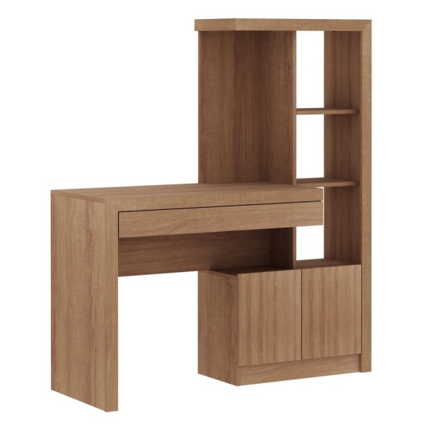 Encontraproduto.com.br - Escrivaninha p/ Escritório ME4143 c/ 2 Portas e 1 Gaveta Amêndoa - Tecno Mobili
