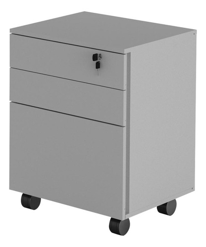 Gaveteiro Para Escritorio 03 Gavetas Me4148 Branco