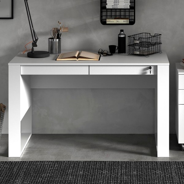 Encontraproduto.com.br - Mesa para Escritório com 2 Gavetas ME4144 TCM Branco