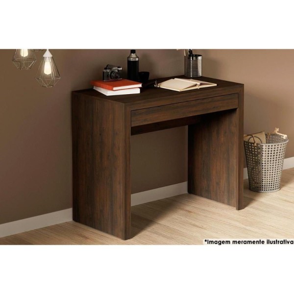 Mesa de Computador ME4107 c/ 1 Gaveta Rústico - Tecno Mobili