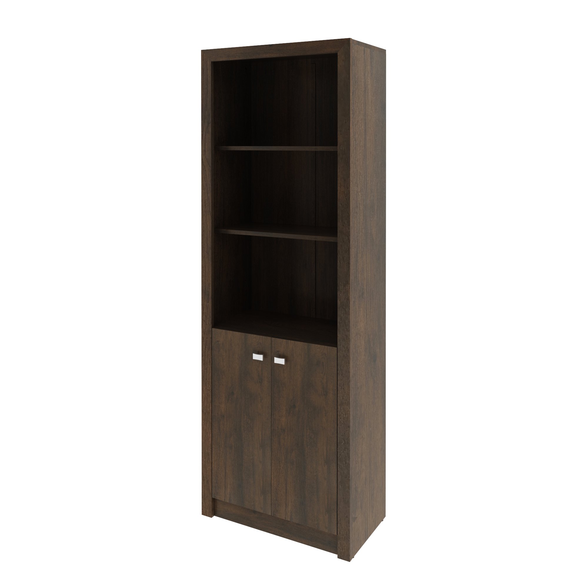 Encontraproduto.com.br - Armário Estante Para Escritório Multiuso 3 Nichos 2 Portas Me4110 Tecnomobili Rústico Rústico