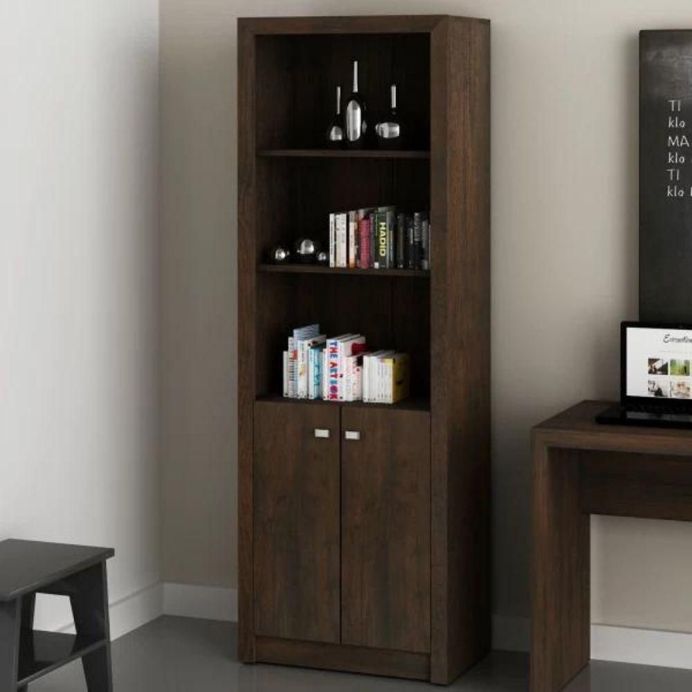 Encontraproduto.com.br - Armário Estante Para Escritório Multiuso 3 Nichos 2 Portas Me4110 Tecnomobili Rústico Rústico