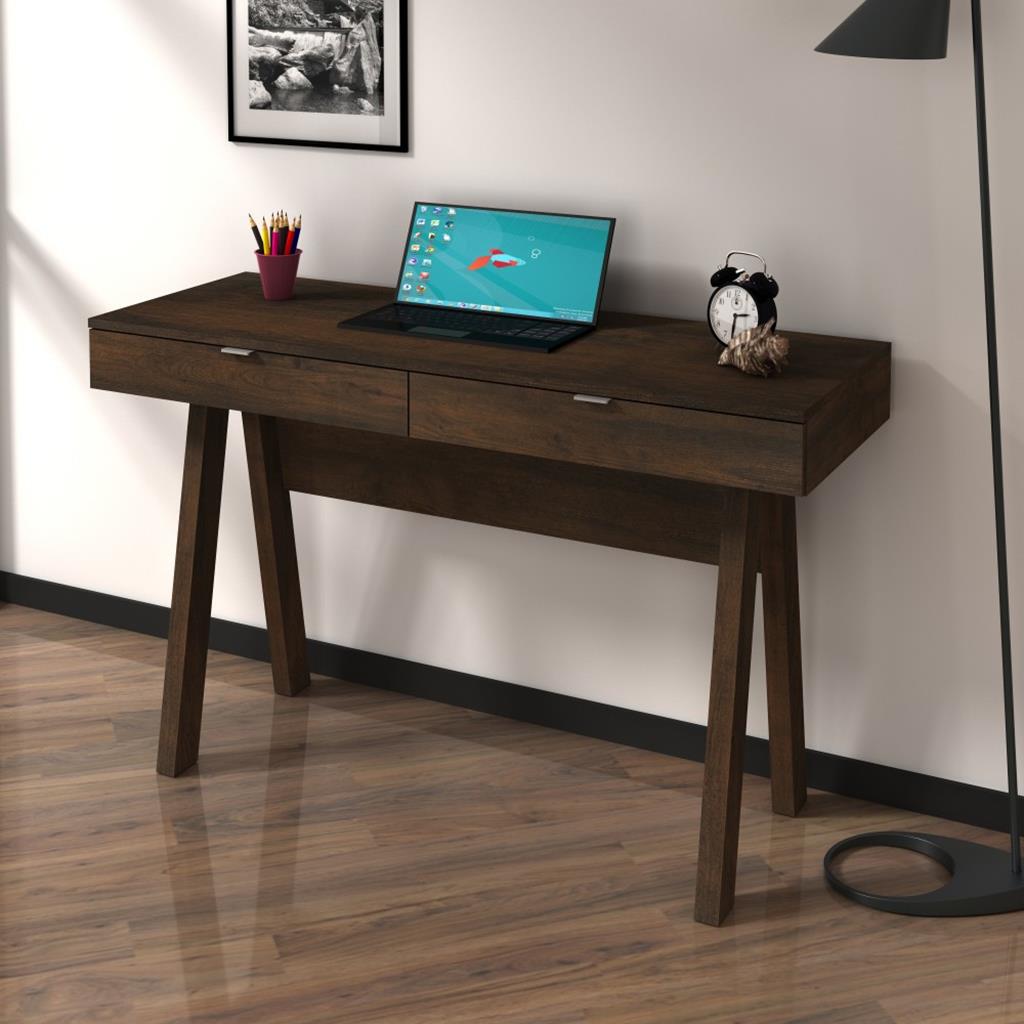 Encontraproduto.com.br - Escrivaninha Me4128 2 Gavetas, Mdp Tecnomobili Rustico Rustico/Rustico