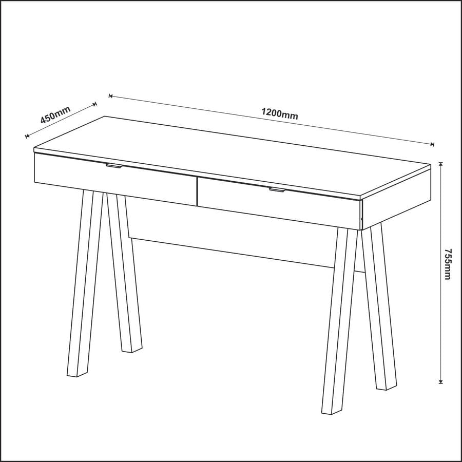 Encontraproduto.com.br - Escrivaninha Me4128 2 Gavetas, Mdp Tecnomobili Rustico Rustico/Rustico
