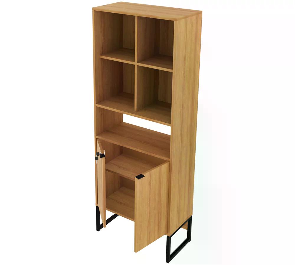Encontraproduto.com.br - Armário Estante Com 2 Portas Amêndoa-preto