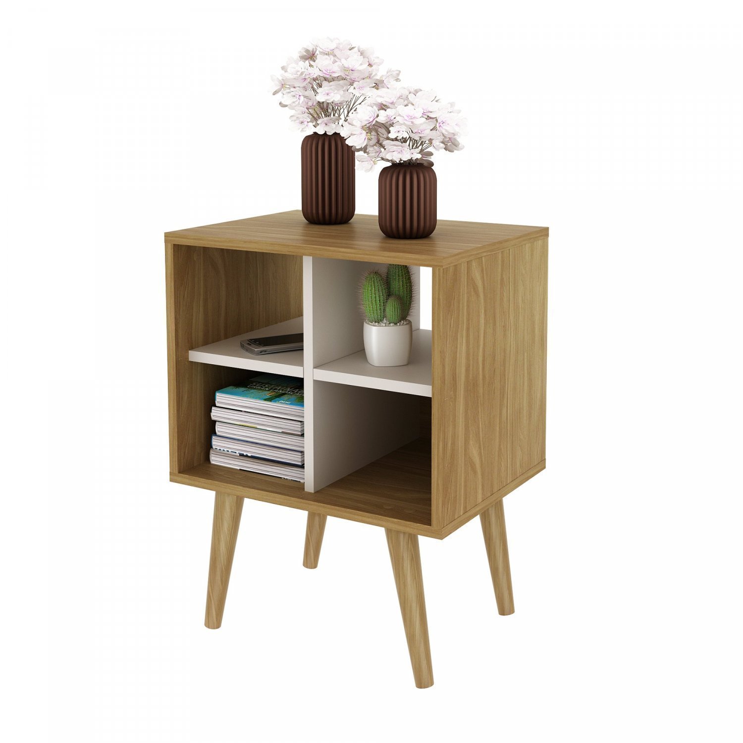 Encontraproduto.com.br - Mesa de Apoio Lateral 04 Nichos E1720 Tecno Mobili