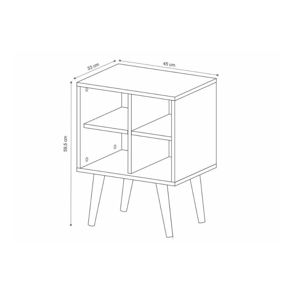 Encontraproduto.com.br - Mesa de Apoio Lateral 04 Nichos E1720 Tecno Mobili