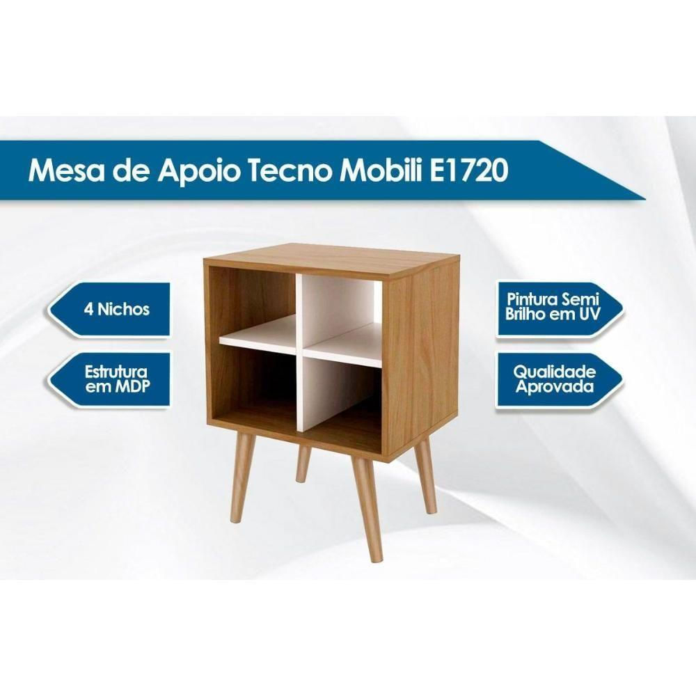 Encontraproduto.com.br - Mesa de Apoio Lateral 04 Nichos E1720 Tecno Mobili