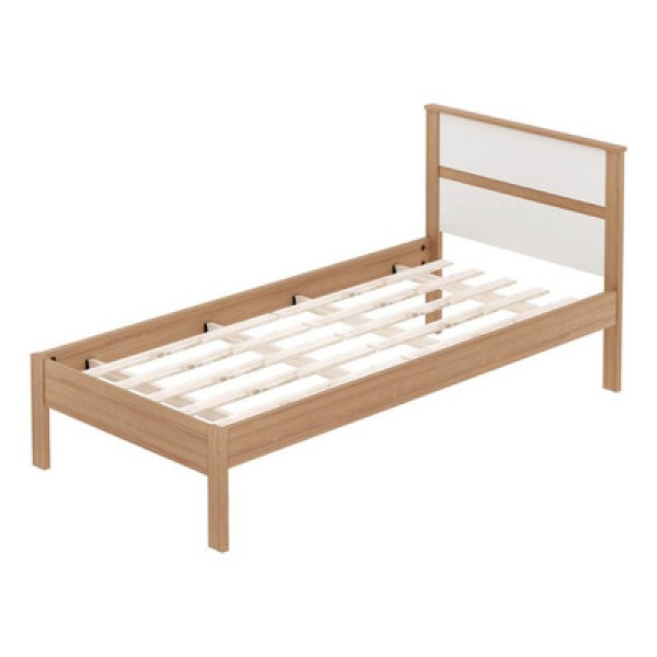 Cama de Solteiro CM8004 MDP Tecnomobili Amendoa/Branco