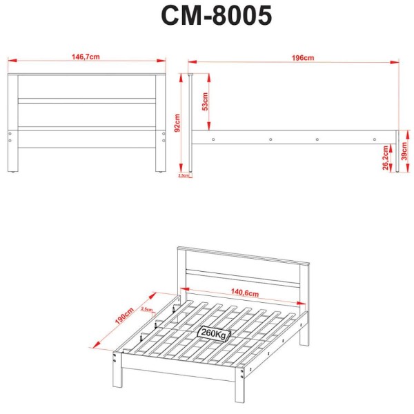 Encontraproduto.com.br - Cama Casal Berlin 05 TCM Amendoa e Branco