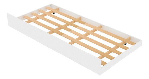 Cama Auxiliar Solteiro Branco Tecnomobili