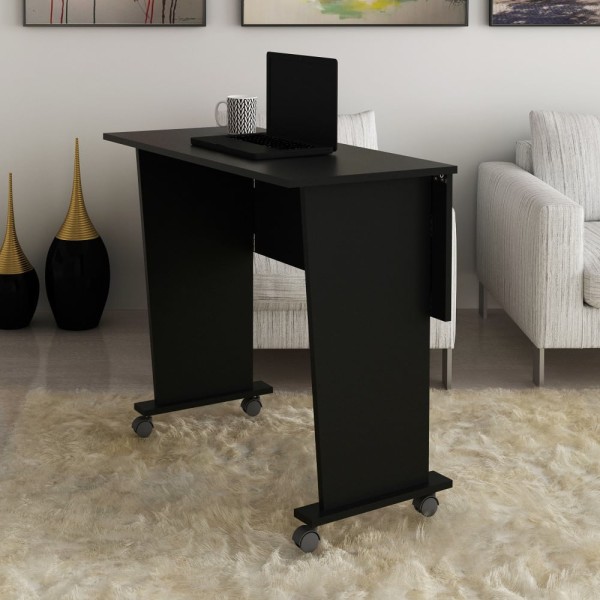 Encontraproduto.com.br - Mesa Multiuso Escritório Dobrável ME4117 c/ Rodízios Preto - Tecno Mobili