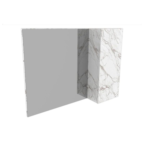 Espelheira Para Banheiro Bn3602 Mármore Branco Mármore Branco