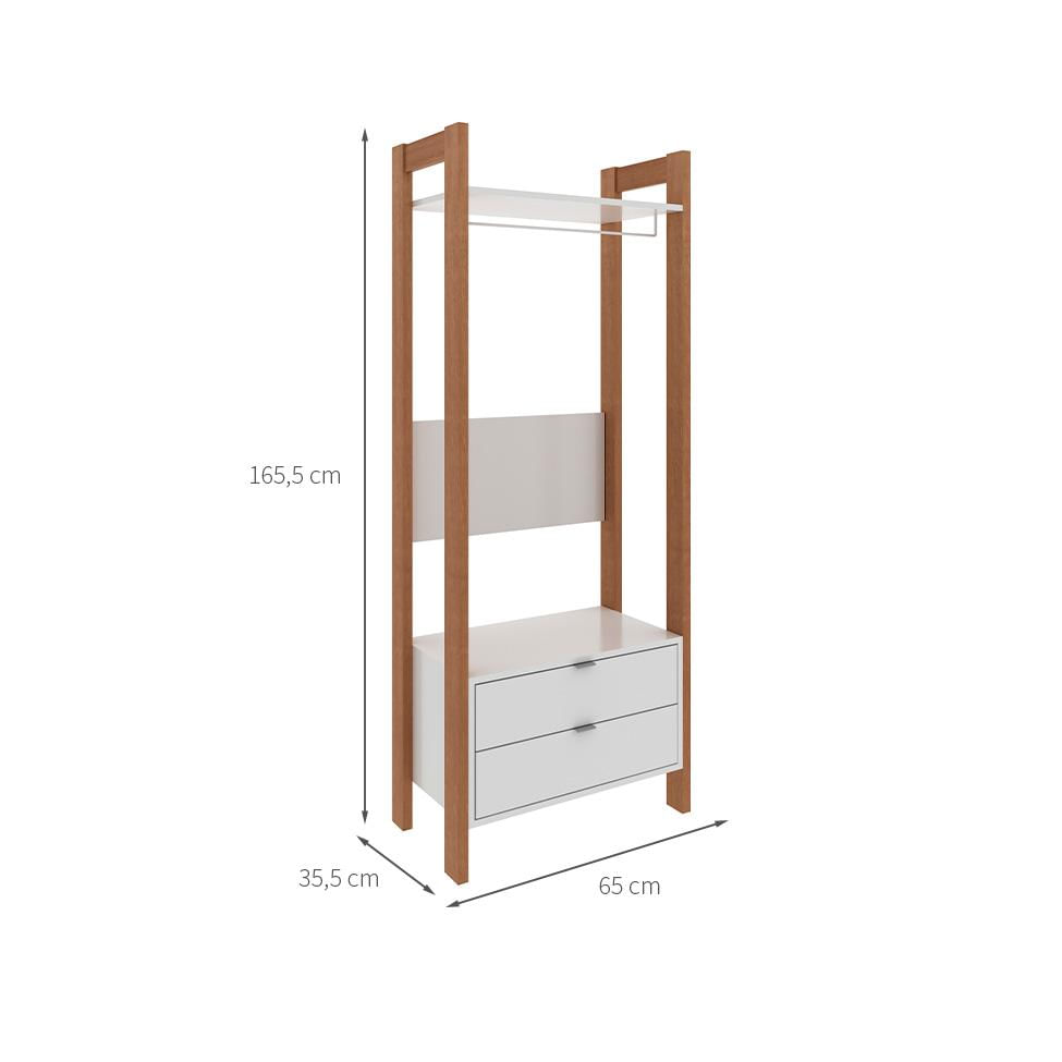 Encontraproduto.com.br - Armário Closet com Gaveta AZ1011 TCM Amendoa e Branco