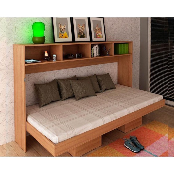 Cama Multifuncional Juvenil Articulada Dobrável CM8020 Amêndoa - Tecno Mobili