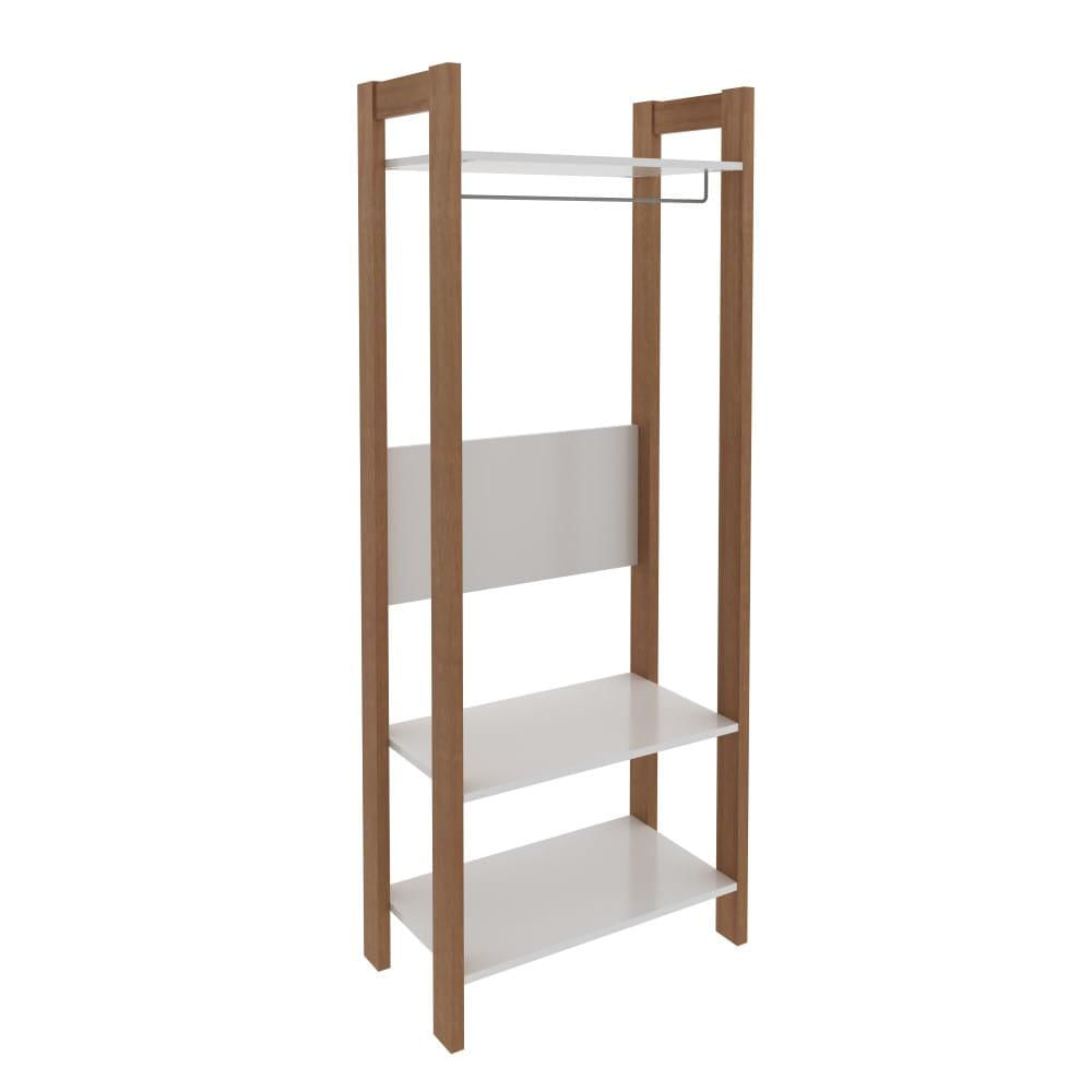 Encontraproduto.com.br - Armário Closet com Prateleira AZ1029 TCM Amendoa e Branco