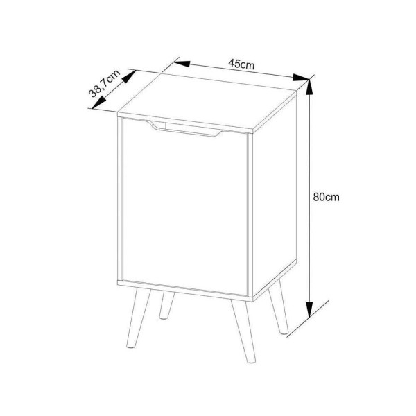 Encontraproduto.com.br - Gabinete Branco 45cm para Banheiro Lavabo com 1 Porta BN3641 Tecnomobili Sem Cuba