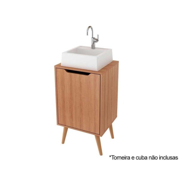 Encontraproduto.com.br - Gabinete Branco 45cm para Banheiro Lavabo com 1 Porta BN3641 Tecnomobili Sem Cuba
