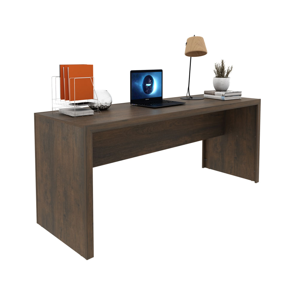 Encontraproduto.com.br - Mesa Para Escritório Escrivaninha Madeira Linha Office 180cm rústico Rústico