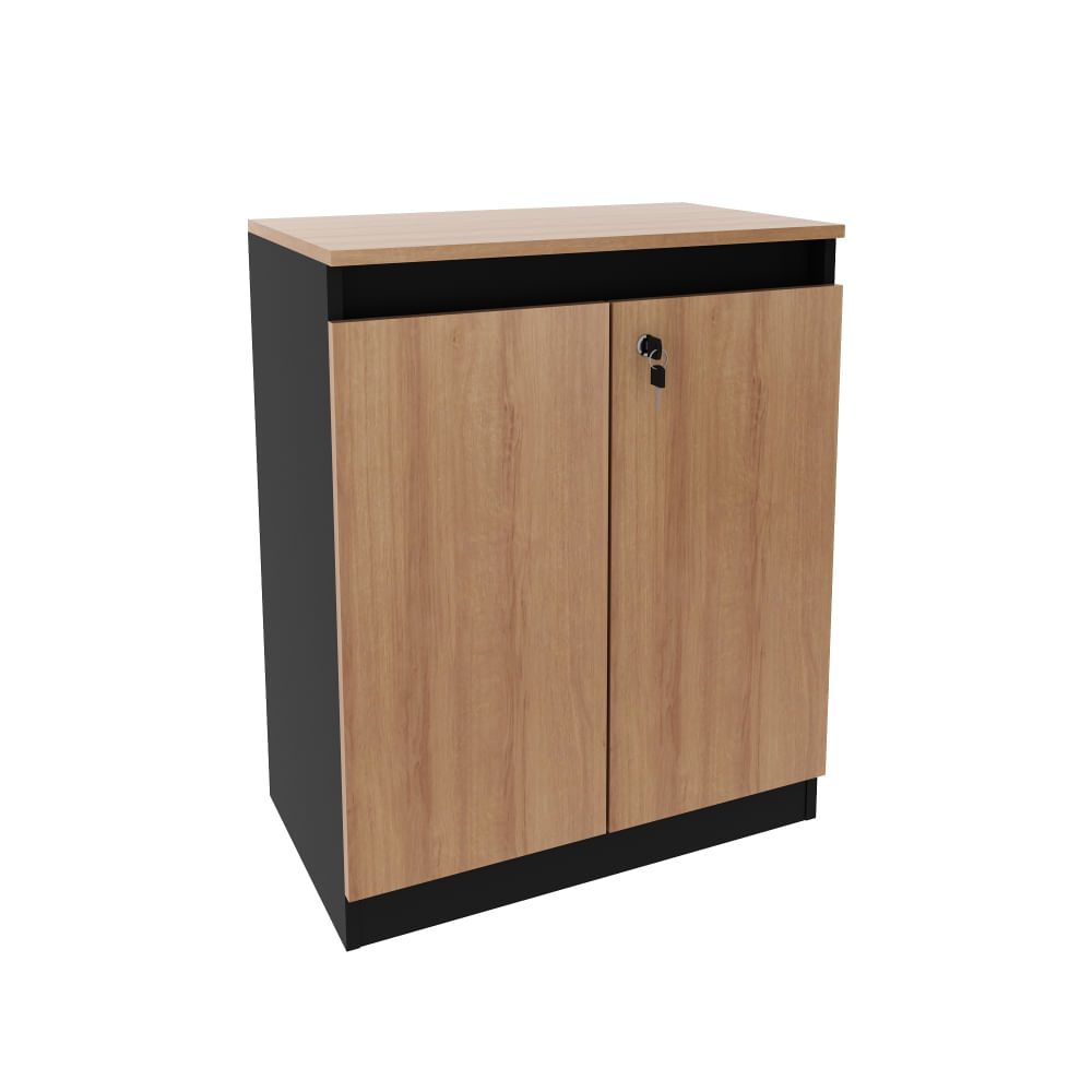 Encontraproduto.com.br - Armário Balcão Para Escritório 2 Portas Com Chave 76,5x37cm Me4149 Amêndoa