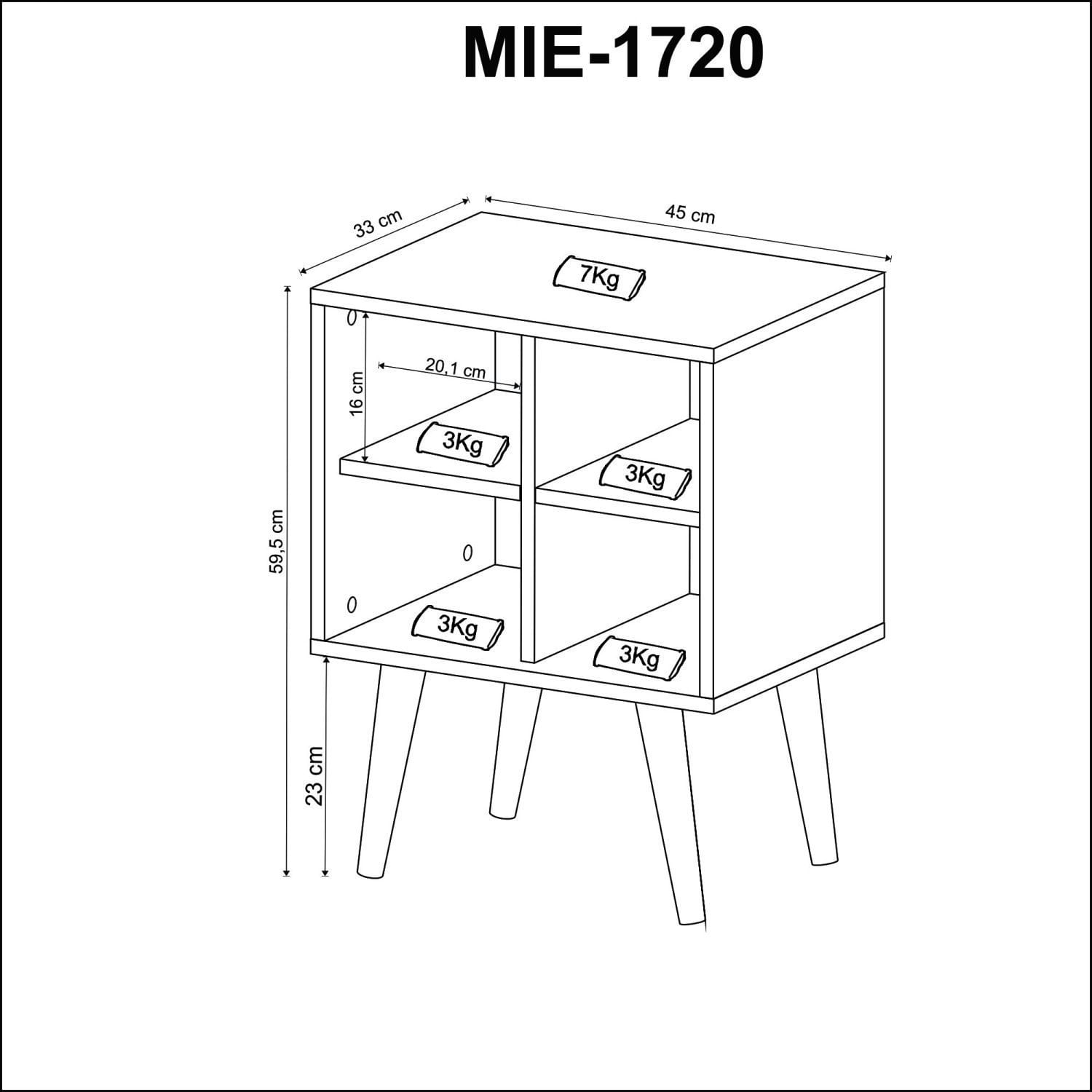 Encontraproduto.com.br - Mesa de Cabeceira para Quarto Infantil Angel Espresso Móveis Amendoa/Branco Off