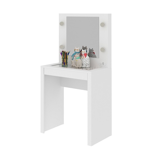 Encontraproduto.com.br - Penteadeira Infantil com Espelho Aurora Espresso Móveis Branco