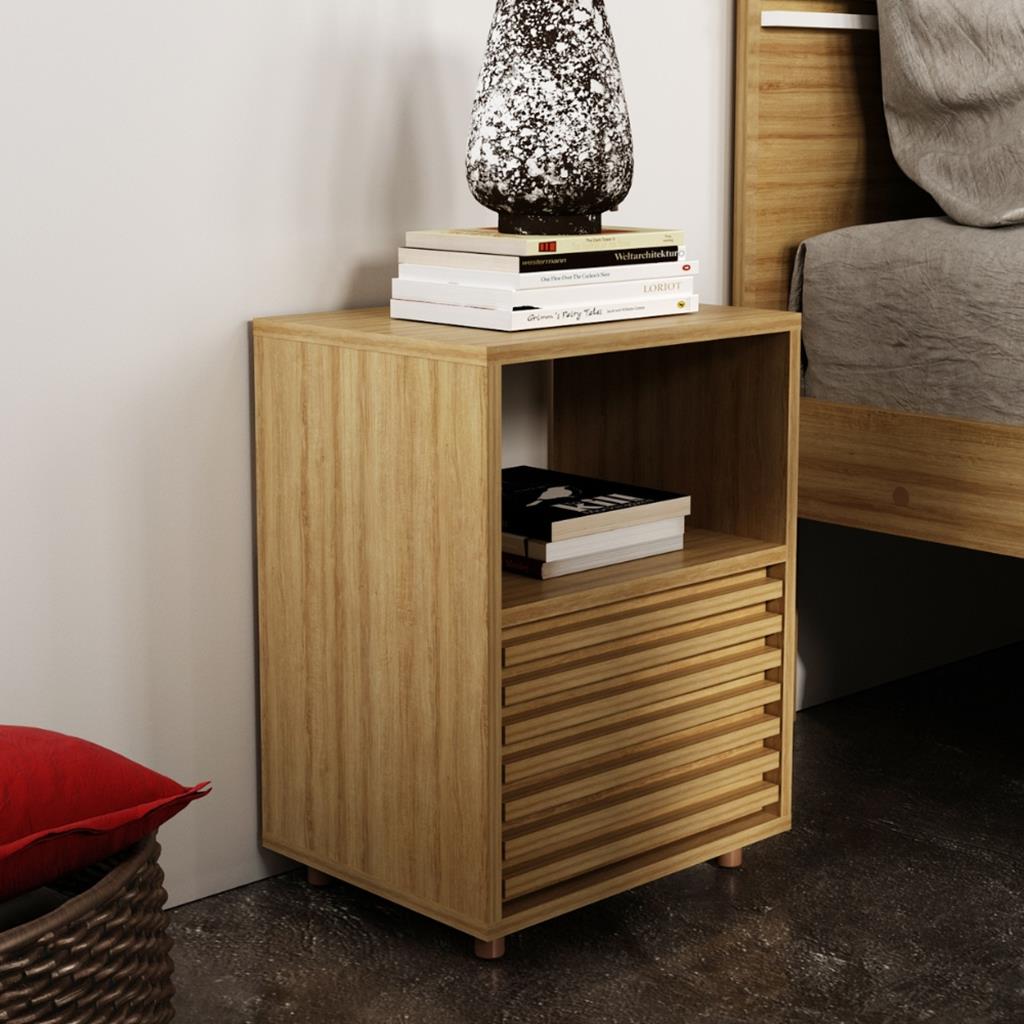 Encontraproduto.com.br - Mesa de Cabeceira 1 Gaveta Ripado CM8042 Tecnomobili