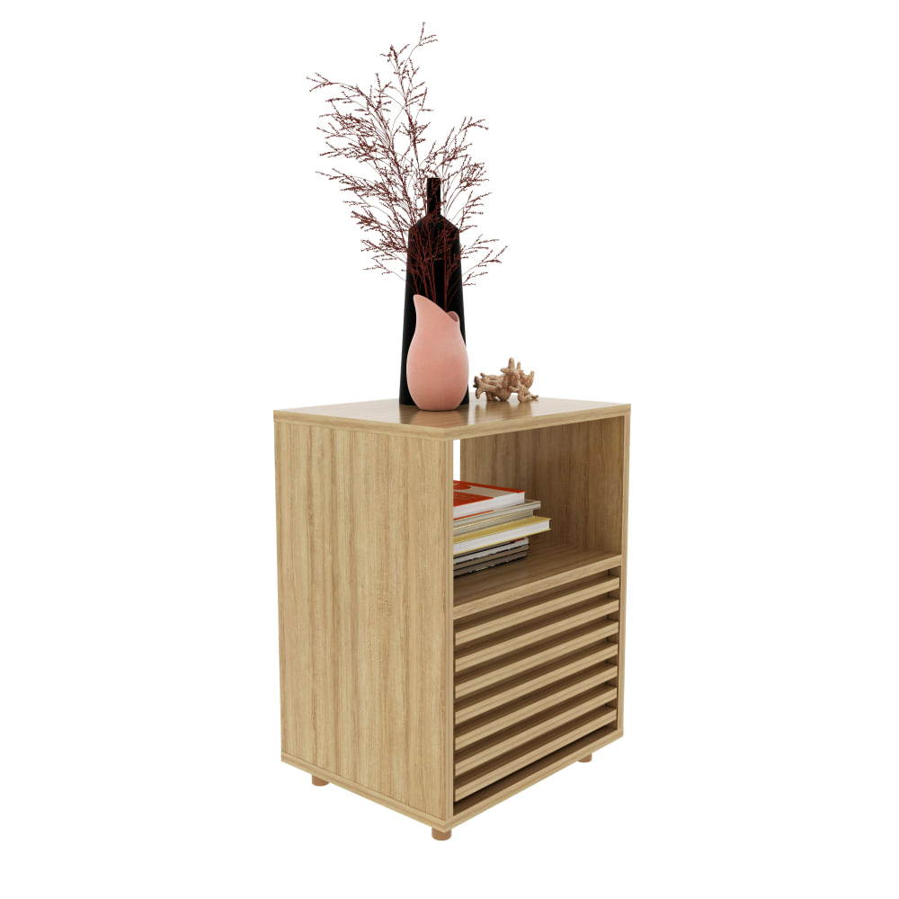 Encontraproduto.com.br - Mesa de Cabeceira 1 Gaveta Ripado CM8042 Tecnomobili