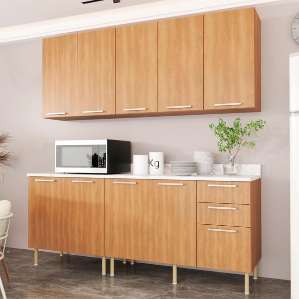Cozinha Compacta Girassol 9 PT 3 GV Freijó