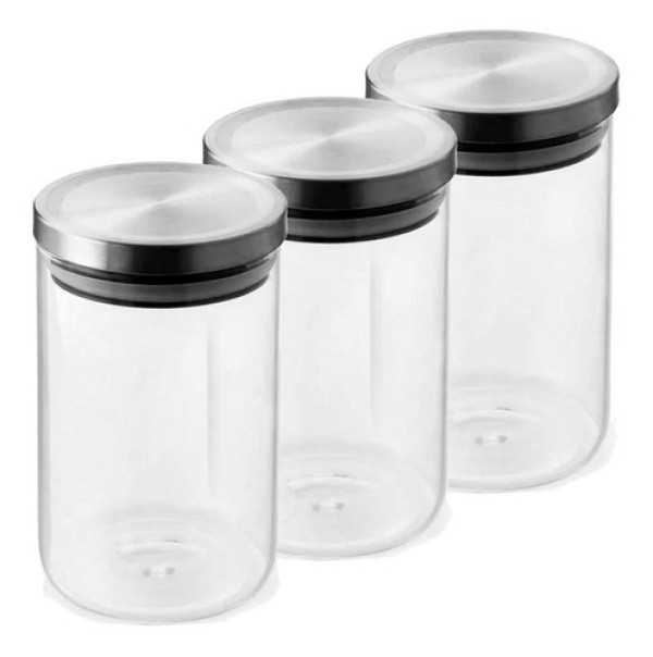 Pote Hermético Mimo Style 1L Com Tampa Inox Transparente 6670