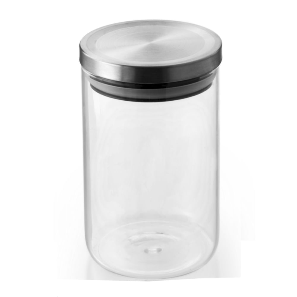 Encontraproduto.com.br - Pote Hermético Mimo Style 1L Com Tampa Inox Transparente 6670