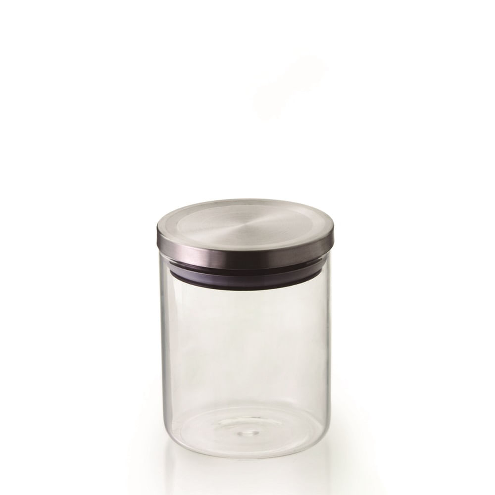 Encontraproduto.com.br - Pote Hermético Transparente Borossilicato Com Tampa Inox Mimo Style 750ml