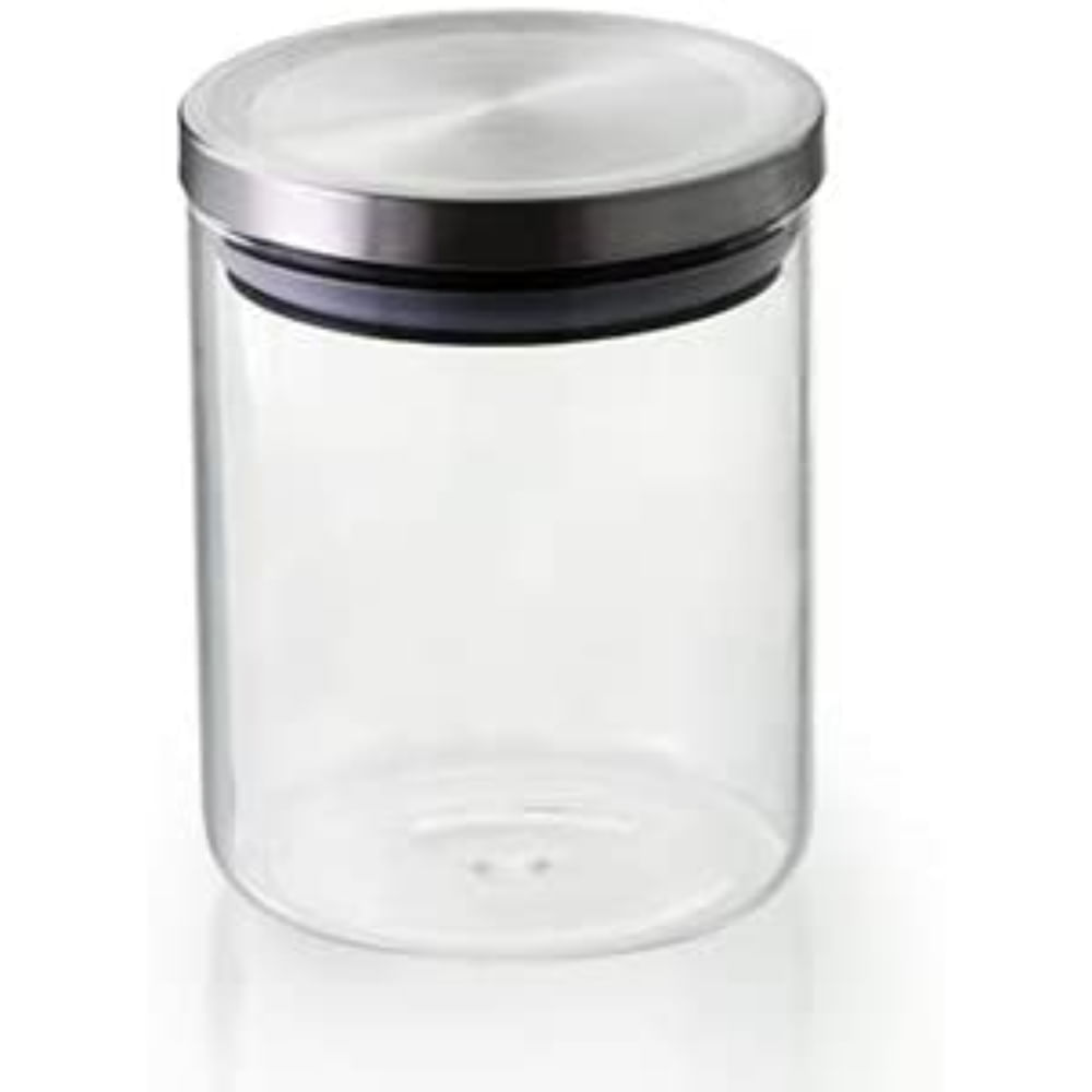 Encontraproduto.com.br - Pote Hermético Transparente Borossilicato Com Tampa Inox Mimo Style 750ml