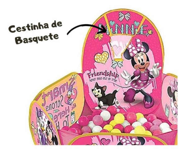 Encontraproduto.com.br - Piscina De Bolinhas Minnnie Com Cesta De Basquete ZIPPY TOYS