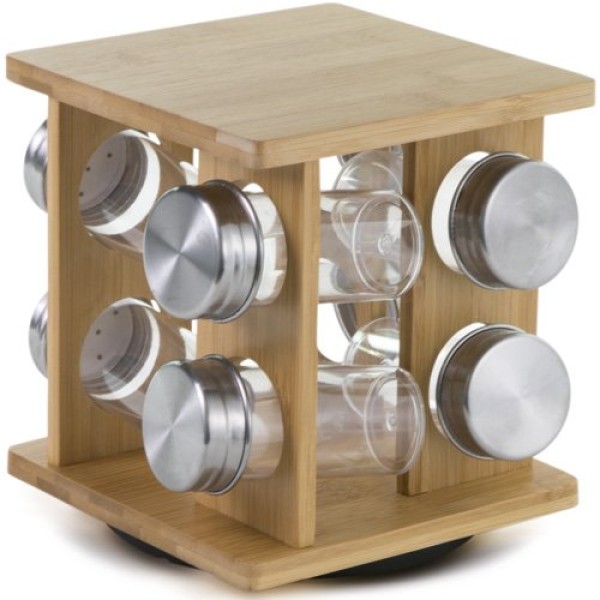 Encontraproduto.com.br - Porta Condimentos Mimo Style 8 Peças Giratório Prata 6726