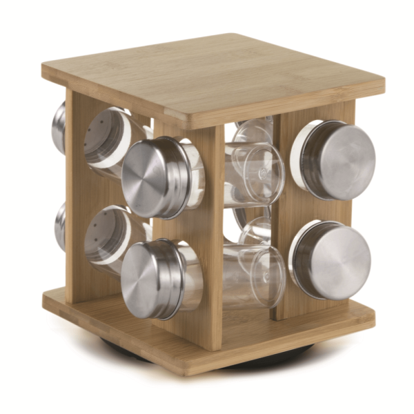Encontraproduto.com.br - Porta Condimentos Mimo Style 8 Peças Giratório Prata 6726