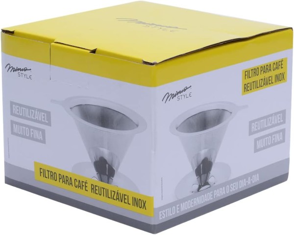 Encontraproduto.com.br - Filtro para Café Reutilizável Inox 13.5 cm - Mimo Style - AF19288