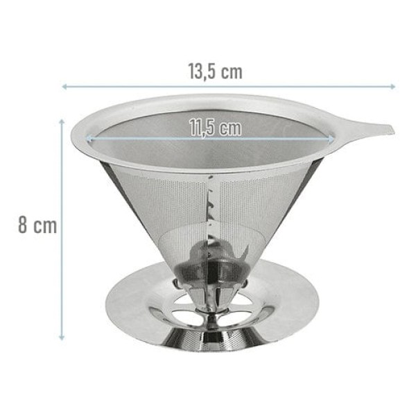 Encontraproduto.com.br - Filtro para Café Reutilizável Inox 13.5 cm - Mimo Style - AF19288