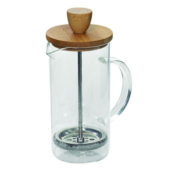 Encontraproduto.com.br - Cafeteira Prensa Francesa com Tampa de Bambu 370 ml - Mimo Style - AF20342