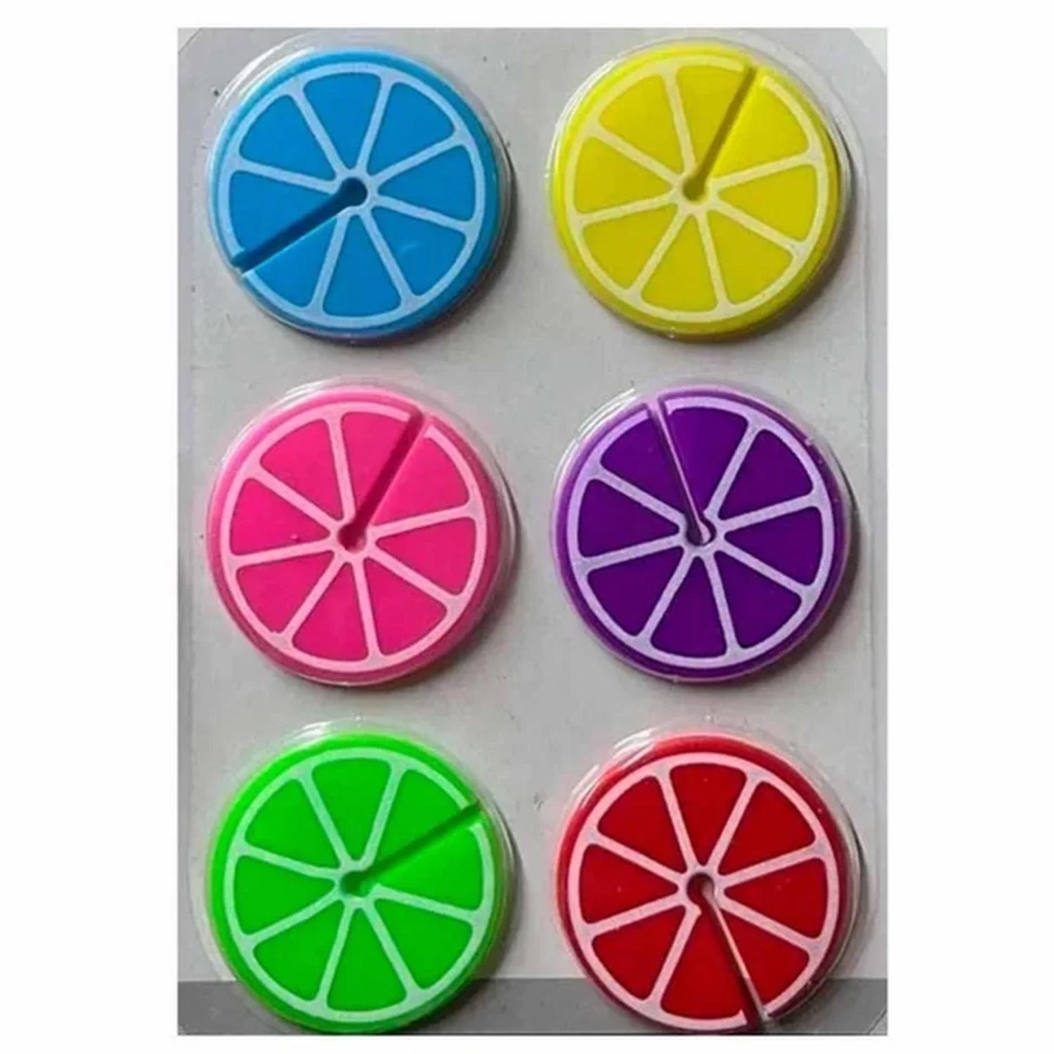 Encontraproduto.com.br - Jogo de Marcadores para Copos Fruit com 6 Peças 3.7 cm - Mimo Style - SN20393