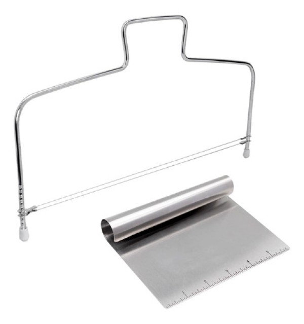 Kit Cortador Espátula Inox Confeiteiro Bolo Massas Cozinha 