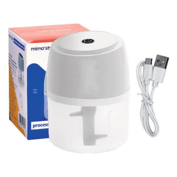 Encontraproduto.com.br - Cortador Processador Multiuso Recipiente USB 250 ml Mimo Style