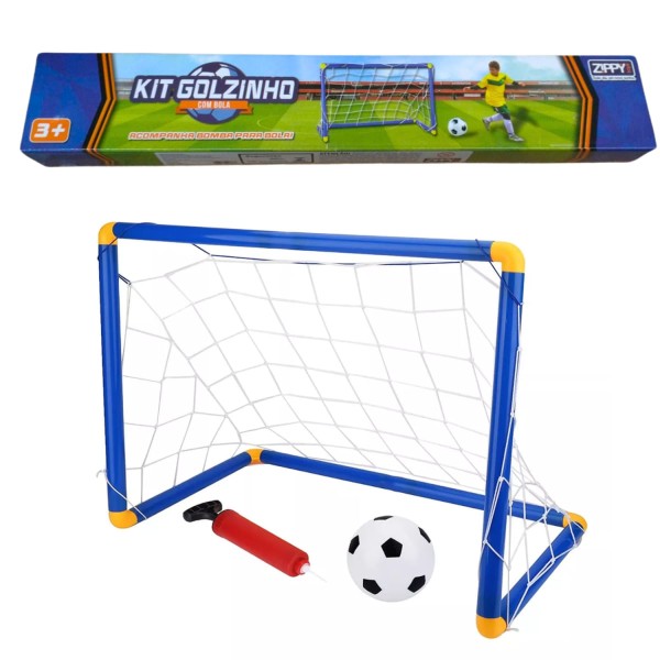 Encontraproduto.com.br - Kit Golzinho De Futebol Infantil Com Bola E Bomba Zippy
