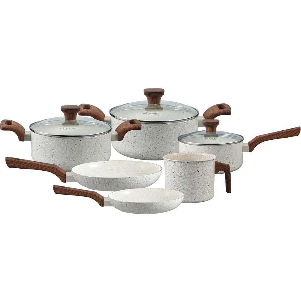 Encontraproduto.com.br - Conjunto De Panelas Pratic Cook Marmol 6 Peças Mimo Style