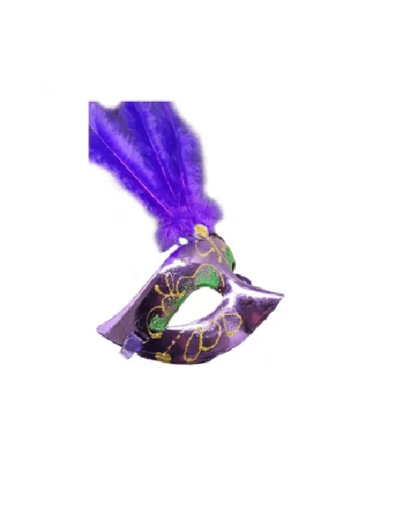 Encontraproduto.com.br - Máscara de Carnaval Veneziana Cores Glitter e Penas